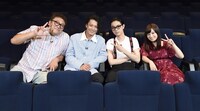 「銀魂2 掟は破るためにこそある」ビジュアルコメンタリーの様子。左から福田雄一、小栗旬、菅田将暉、橋本環奈。