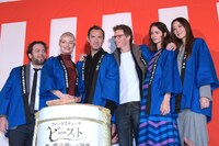 「ファンタスティック・ビーストと黒い魔法使いの誕生」初日舞台挨拶の様子。