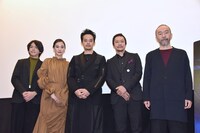 「斬、」初日舞台挨拶の様子。