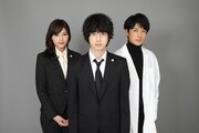 「イノセンス~冤罪弁護士~」の出演者たち。左から川口春奈、坂口健太郎、藤木直人。