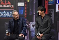 「名探偵ピカチュウ」製作報告会見の様子。