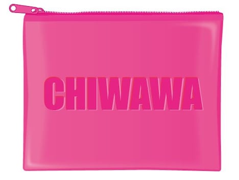 ムビチケ特典の「ロゴ入りPVCネオンポーチ」。