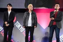 左から濱田龍臣、神山健治、荒牧伸志。