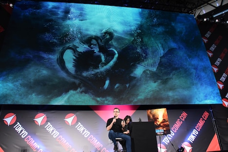 「ゴジラ キング・オブ・モンスターズ」トークショーの様子。