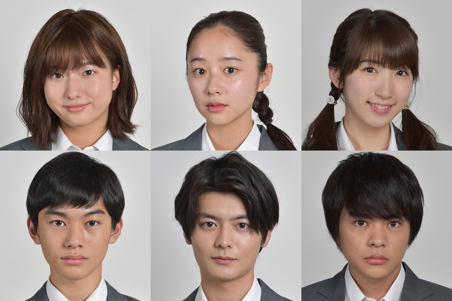 上段左から搗宮姫奈、堀田真由、日比美思。下段左から森山瑛、三船海斗、今井悠貴。