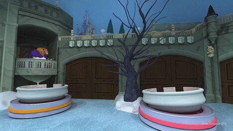 アトラクション「美女と野獣“魔法のものがたり”」のイメージ図。