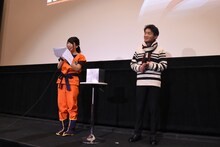 左から司会の高岡香、島田敏。