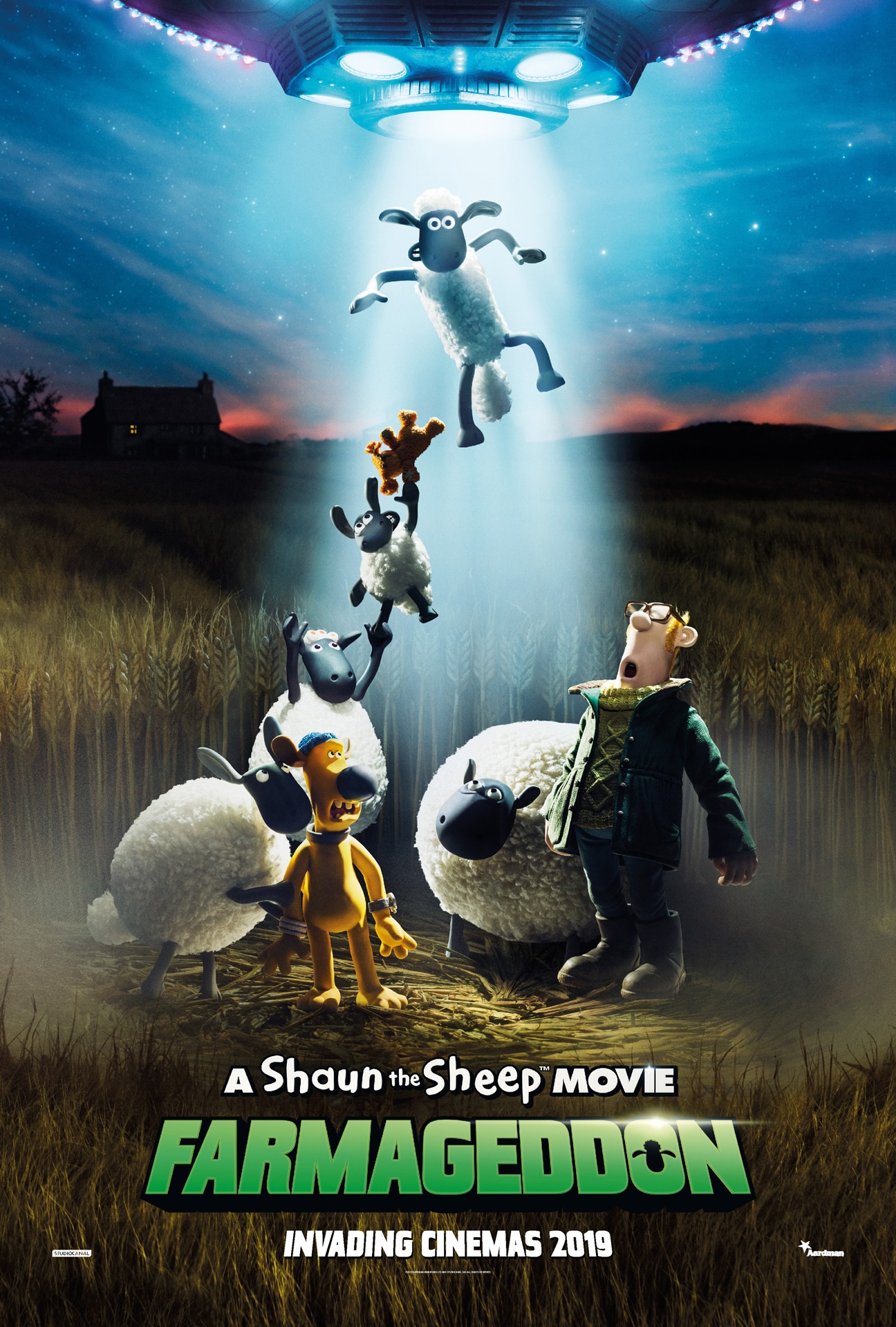 「映画 ひつじのショーン UFOフィーバー！」海外版ポスタービジュアル (c)2018 AARDMAN ANIMATIONS LTD AND STUDIOCANAL SAS