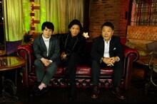 「検察側の罪人」ビジュアルコメンタリーの様子。左から二宮和也、木村拓哉、原田眞人。