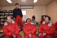 連続ドラマ「面白南極料理人」記者会見の様子。