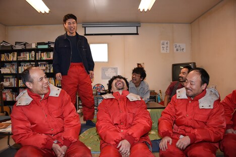 連続ドラマ「面白南極料理人」記者会見の様子。