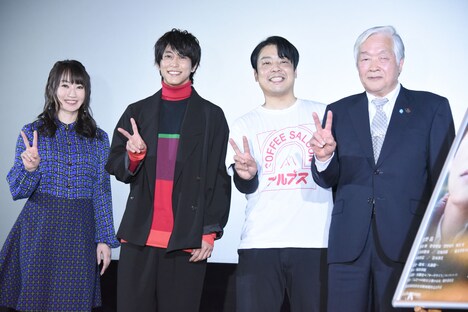 「ふたつの昨日と僕の未来」初日舞台挨拶の様子。