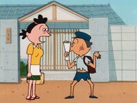 「サザエさん」第1回より、「75点の天才！」。