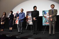 左から武部直美、小林靖子、関俊彦、遊佐浩二、白倉伸一郎。