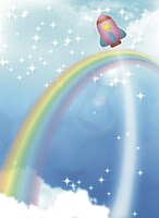 前売り特典となる「はって！はがして！あそべちゃう！きらぴか☆ユニバースシール レインボー」。