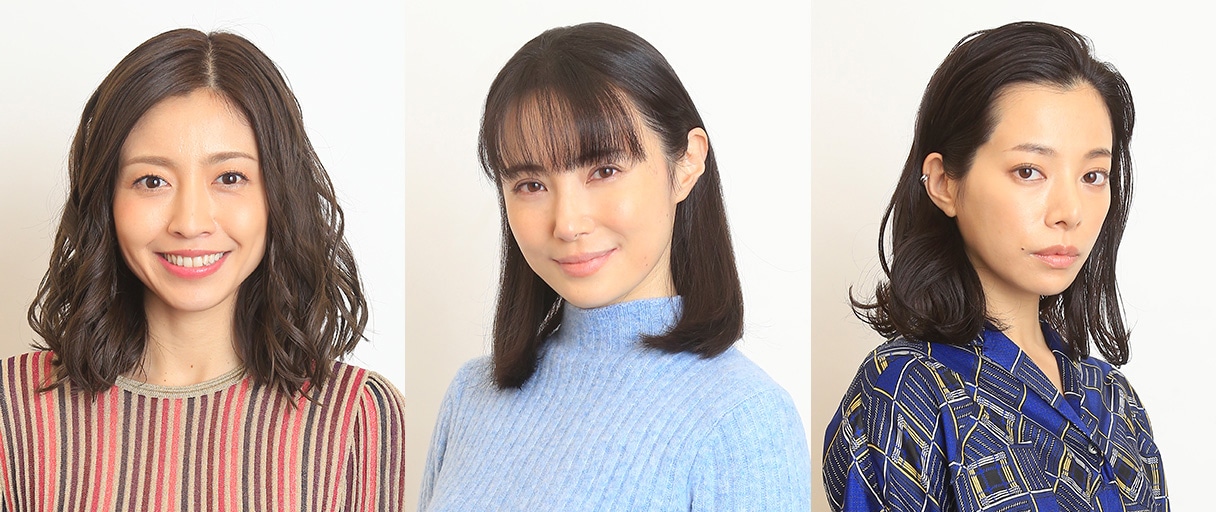 「絶対正義」の追加キャスト。左から片瀬那奈、美村里江、桜井ユキ。