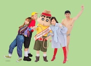 「映画クレヨンしんちゃん 新婚旅行ハリケーン ~失われたひろし~」の出演者たち。