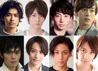 「GOZEN」に参加するキャスト一覧。上段左から武田航平、犬飼貴丈、矢崎広、元木聖也。下段左から井俣太良、前山剛久、井澤勇貴、松本寛也。