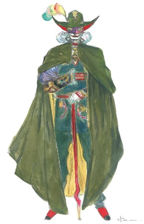 天野喜孝による怪人二十面相のキャラクターデザイン。