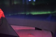 飛行機から撮影されたオーロラ。