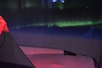 飛行機から撮影されたオーロラ。