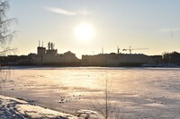 冬のヘルシンキ、朝10時の景色。