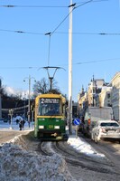 美雪と悠輔がトラムに乗って観光するシーンを撮影した、マーケット広場前の通り。