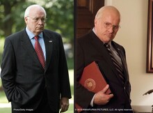 左からディック・チェイニー本人、「バイス」でクリスチャン・ベールが扮したディック・チェイニー。