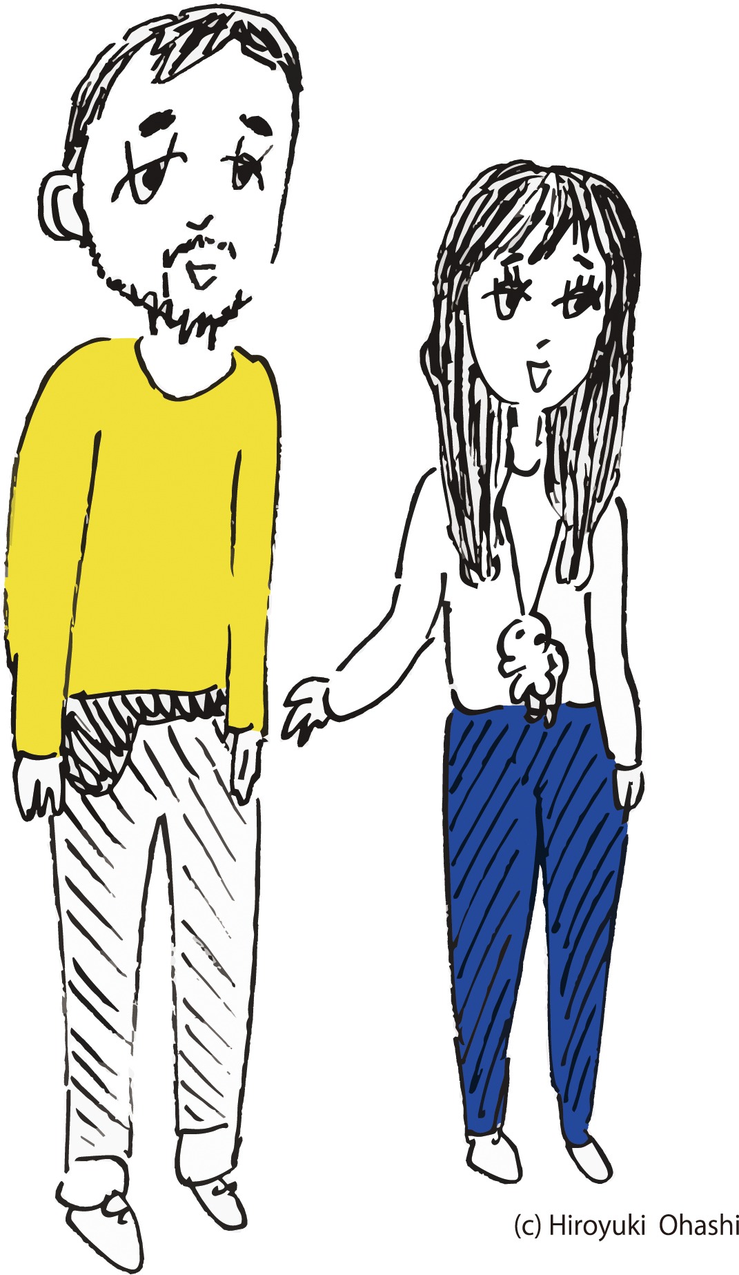 大橋裕之による「岬の兄妹」イラスト。