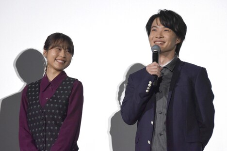 「フォルトゥナの瞳」初日舞台挨拶の様子。