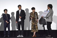 「フォルトゥナの瞳」初日舞台挨拶の様子。