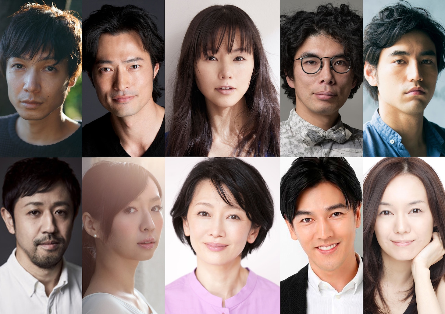 「連続ドラマW 絶叫」追加キャスト一覧。上段左から）郭智博、前川泰之、小西真奈美、片桐仁、小柳友。下段左から濱津隆之、酒井若菜、麻生祐未、要潤、奥貫薫。