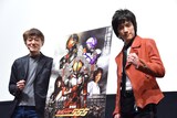 「仮面ライダー555（ファイズ）／パラダイス・ロスト」リバイバル上映会の様子。左から白倉伸一郎、半田健人。
