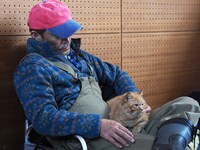 「ねことじいちゃん」オフショット（撮影：Machi Iwago）