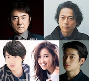 「集団左遷!!」の新キャスト。上段左から市村正親、三上博史。下段左から神木隆之介、中村アン、井之脇海。