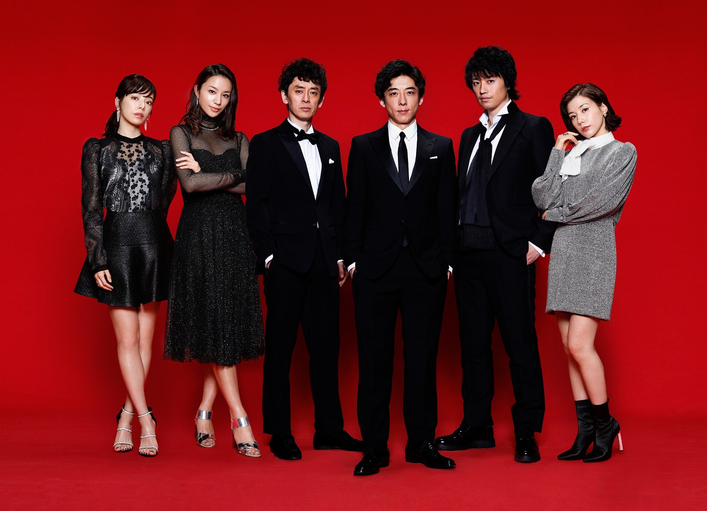 左から桜井ユキ、高橋メアリージュン、滝藤賢一、高橋一生、斎藤工、仲里依紗。