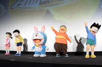 「映画ドラえもん のび太の月面探査記」舞台挨拶の様子。