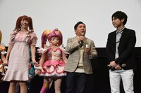 左から成瀬瑛美、キュアスター、田中裕二、梶裕貴。