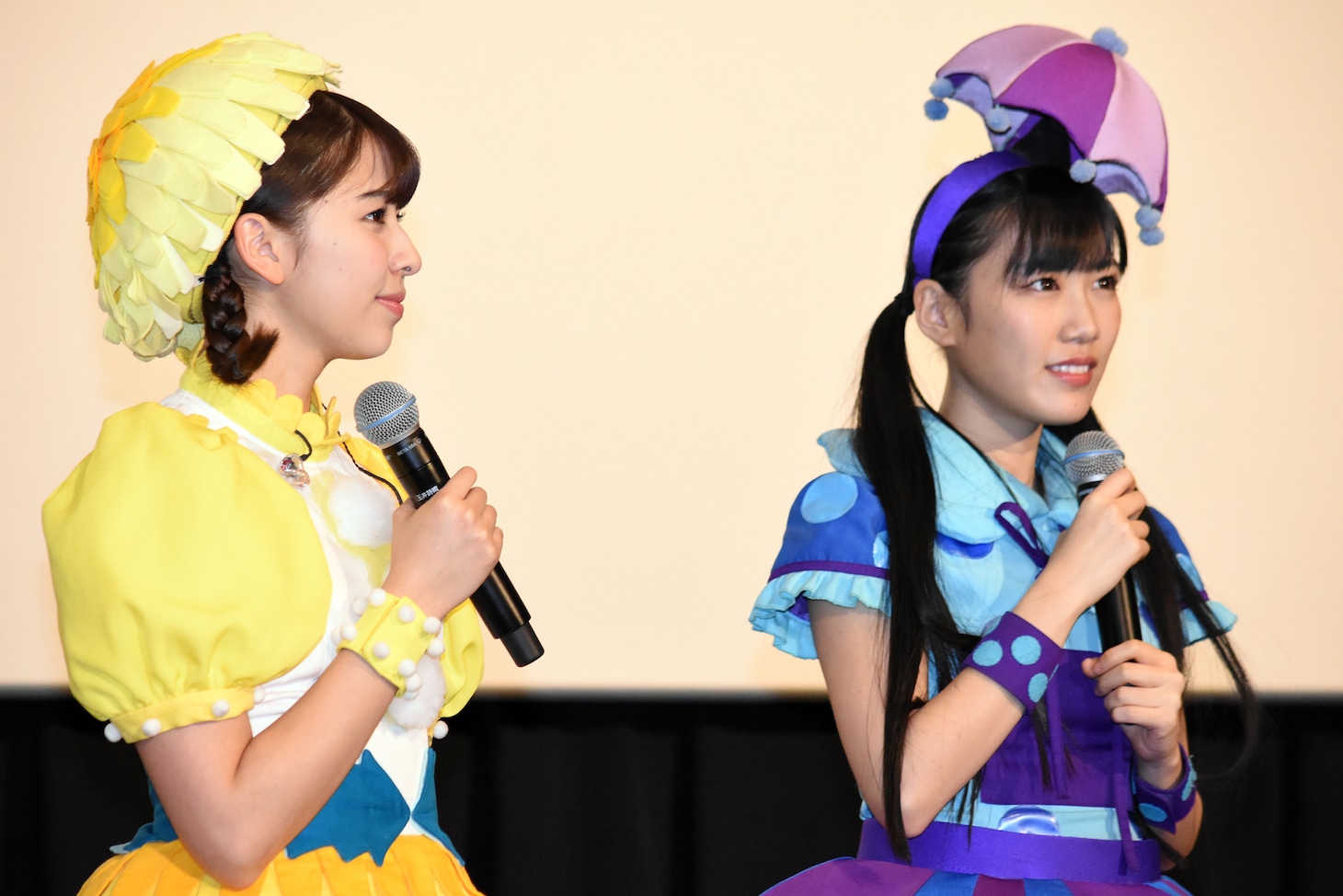 「映画しまじろう『しまじろうとうるるのヒーローランド』」完成披露舞台挨拶の様子。