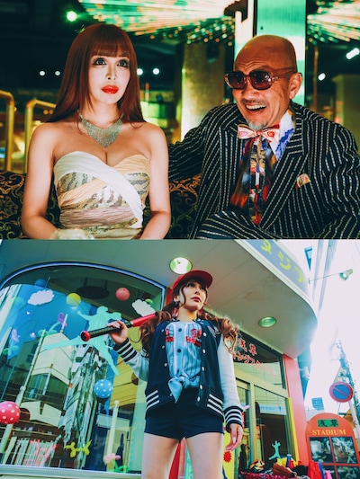 「麻雀放浪記2020」より、ヴァニラ演じるセクサロイド（上段左と下段）。