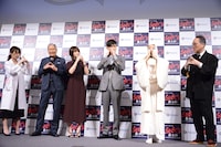 「SPECサーガ完結篇『SICK'S 覇乃抄』～内閣情報調査室特務事項専従係事件簿」完成披試写会の様子。