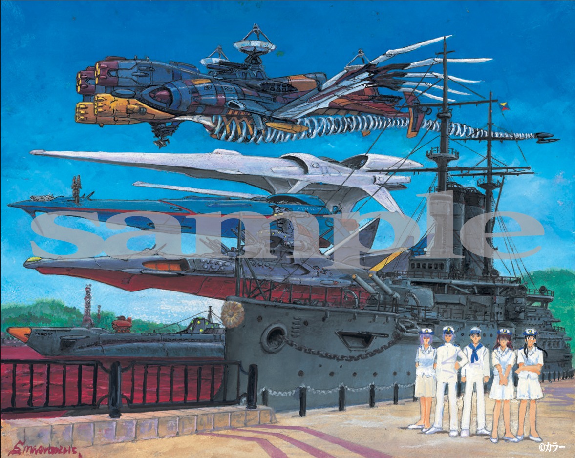 「エヴァンゲリオンイラスト集 2007-2017」複製画展で展示されるイラストのサンプル。