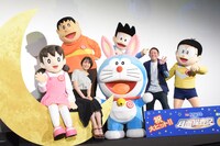 「映画ドラえもん のび太の月面探査記」大ヒット御礼舞台挨拶の様子。