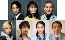 上段左から眞島秀和演じる村尾浩一、貫地谷しほり演じる藤村浅子、國村隼演じる桶本修。下段左から戸塚純貴演じる藤村望、福士誠治演じる久万田五郎、野波麻帆演じる正木奈津美、平泉成演じる藤村登喜男。