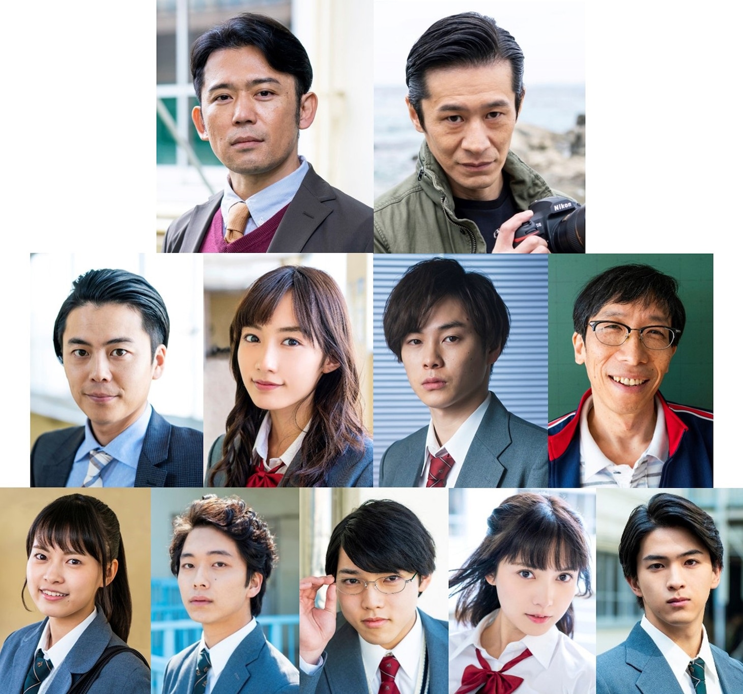上段左から岡田義徳、三浦誠己。中段左から森岡龍、黒木ひかり、柾木玲弥、小松和重。下段左から新條由芽、大下ヒロト、久保田康祐、桃月なしこ、甲斐翔真。