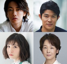 「ひとよ」キャスト。上段左から佐藤健、鈴木亮平。下段左から松岡茉優、田中裕子。