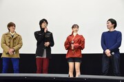 左から財木琢磨、多和田任益、華村あすか、柴崎貴行。