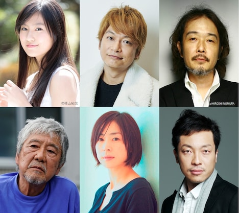 左上から時計回りに恒松祐里、香取慎吾、リリー・フランキー、音尾琢真、西田尚美、吉澤健。