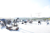 ライブシーンの撮影の様子。