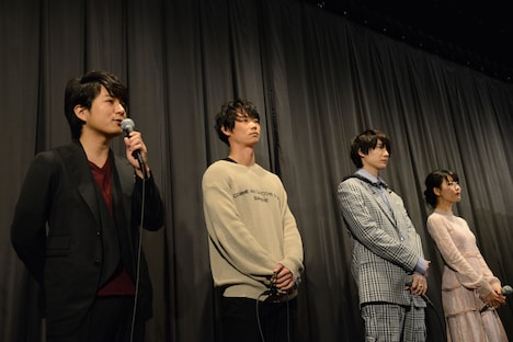 「ラ」初日舞台挨拶の様子。